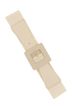 Load image into Gallery viewer, Square Buckle Stretch Belt in Ivory &amp; Black
