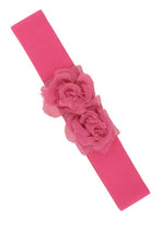 Load image into Gallery viewer, Linen Flower Elastic Stretch Belt in Fuchsia &amp; Ivory

