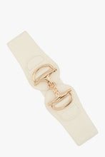 Load image into Gallery viewer, Horse Bit Stretch Belt in Black, Beige &amp; White
