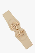 Load image into Gallery viewer, Horse Bit Stretch Belt in Black, Beige &amp; White
