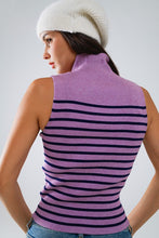 Load image into Gallery viewer, Striped Turtleneck Tank Top
