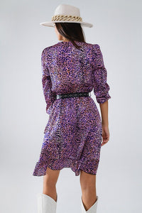 Animal Print Wrap Dress