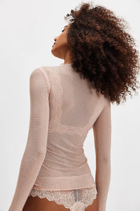 Free People Dance All Night Long Sleeve in Peach