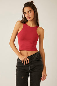 Free People Clean Lines Cami in Cherry Crush