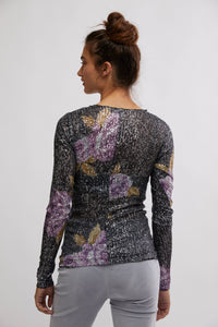 Free People Gold Rush Long Sleeve in Amethyst Combo