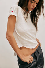 Load image into Gallery viewer, Free People Be My Baby Pointell Heart Tee
