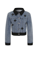 Load image into Gallery viewer, Therese Embellished Denim Jacket
