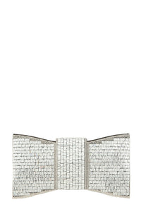 Crystal Bow Shaped Clutch/Crossbody in Gold & Silver