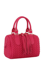 Load image into Gallery viewer, Tassel Handbag in Black &amp; Pink
