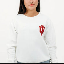 Load image into Gallery viewer, PreOrder Indiana Logo Sequin Patch Crewneck
