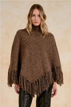 Load image into Gallery viewer, Elan Turtleneck Fringe Poncho
