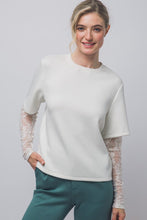 Load image into Gallery viewer, Lace Sleeve T-Shirt
