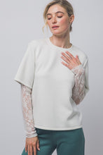 Load image into Gallery viewer, Lace Sleeve T-Shirt
