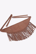Load image into Gallery viewer, Faux Suede Fringe Belt in Black &amp; Coffee

