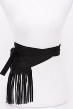 Load image into Gallery viewer, Faux Suede Fringe Belt in Black &amp; Coffee
