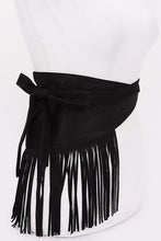 Load image into Gallery viewer, Faux Suede Fringe Belt in Black &amp; Coffee
