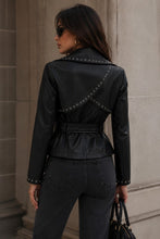 Load image into Gallery viewer, Faux Leather Wrap Jacket
