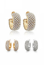Load image into Gallery viewer, Chunky Rhinestone Hoop Earrings in Silver or Gold
