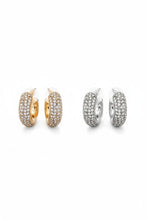 Load image into Gallery viewer, Chunky Rhinestone Hoop Earrings in Silver or Gold

