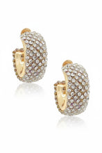 Load image into Gallery viewer, Chunky Rhinestone Hoop Earrings in Silver or Gold
