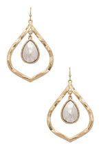 Load image into Gallery viewer, 2 Tone Hammered Textured Swing Earrings
