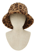 Load image into Gallery viewer, Faux Fur Leopard Bucket Hat
