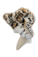 Load image into Gallery viewer, Fluffy Faux Fur Leopard Bucket Hat in Beige &amp; Brown

