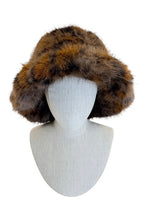 Load image into Gallery viewer, Fluffy Faux Fur Leopard Bucket Hat in Beige &amp; Brown
