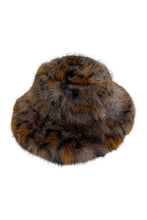 Load image into Gallery viewer, Fluffy Faux Fur Leopard Bucket Hat in Beige &amp; Brown
