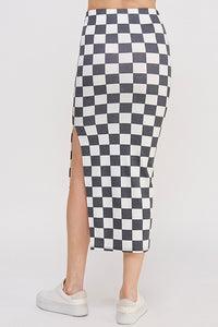 Checkered Midi Skirt