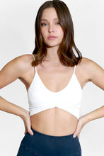 Load image into Gallery viewer, Ribbed Triangle Bra in White &amp; Indigo

