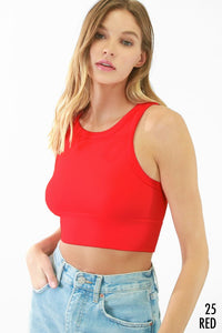 Chevron Highneck Crop Top