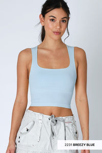 Clean Line Square Neck Top in Multiple Colors