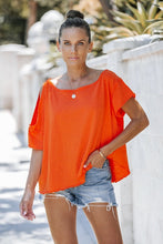 Load image into Gallery viewer, Open Shoulder Tee in Ivory &amp; Tangerine
