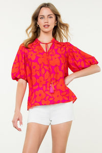 Puff Sleeve Floral Blouse