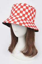 Load image into Gallery viewer, Checkered Bucket Hat in Red &amp; Black
