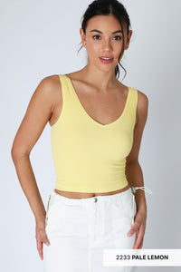 V Neck Ribbed Top