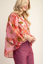 Load image into Gallery viewer, Pink/Coral Button Down Blouse
