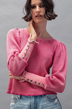 Load image into Gallery viewer, Waffle Knit Puff Sleeve Top
