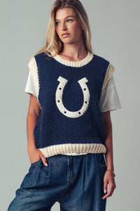 Horseshoe Knit Sweater Vest