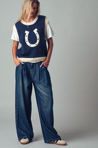 Horseshoe Knit Sweater Vest