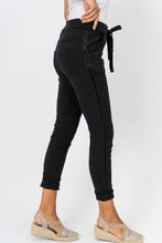 Load image into Gallery viewer, Black Italian Crinkle Jogger with Ribbon Side detail
