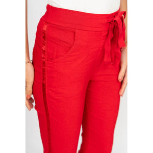 Red Italian Crinkle Jogger