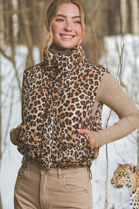 Leopard Puffer Vest