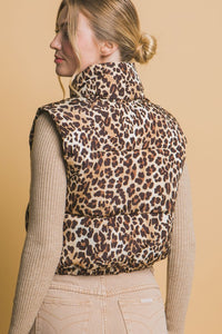Leopard Puffer Vest