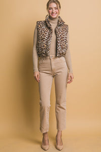Leopard Puffer Vest