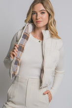 Load image into Gallery viewer, Ivory Reversible Puffer Vest
