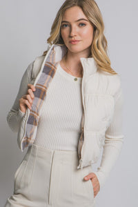 Ivory Reversible Puffer Vest