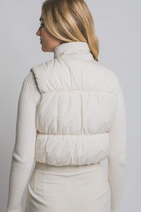 Ivory Reversible Puffer Vest