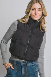 Black Reversible Puffer Vest